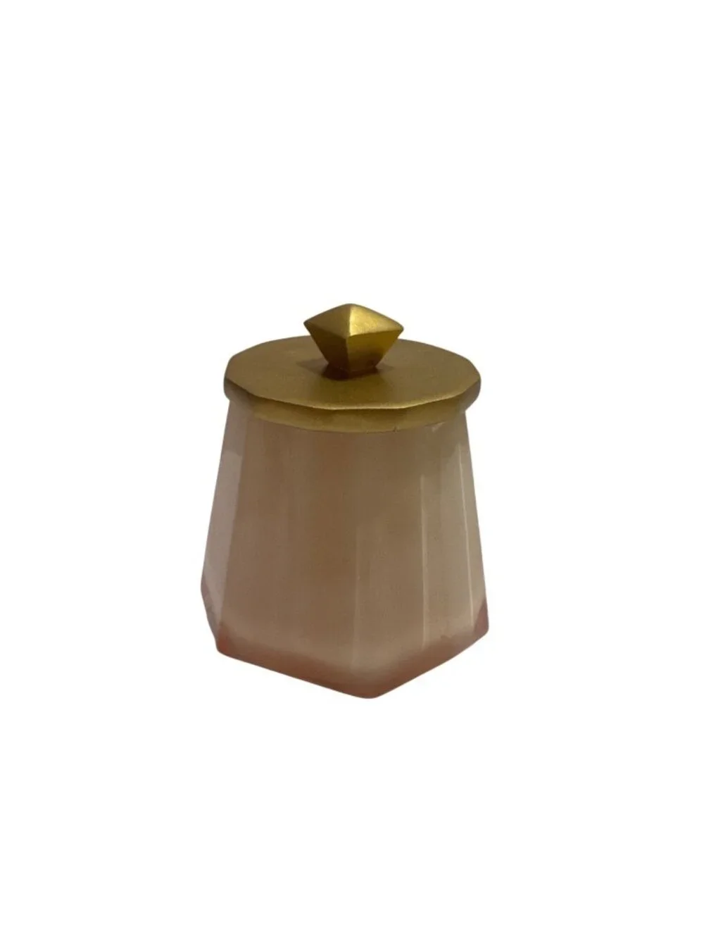 Envogue Peach Gold 3 Piece Bathroom Set Soap Dispenser Tray Storage Jar